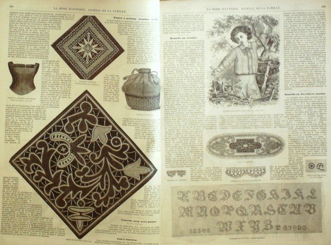 Journal Mode illustrée 1870 # 38 Robe de chambre en cachemire