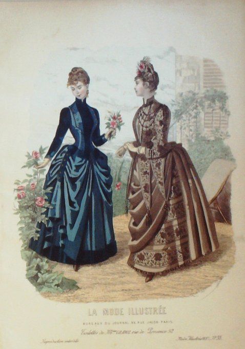 Gravure de mode La Mode illustrée 1887 n°38 (Maison Gradoz)