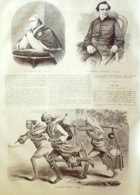 L'Univers illustré 1859 #  38 Pape Pie IX Suisse Bale cardinal Antonelli