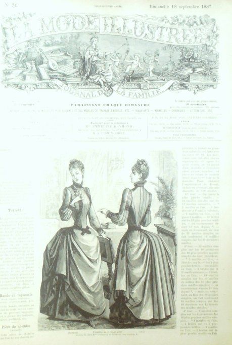 Journal Mode illustrée 1887 # 38 Toilette en lainage
