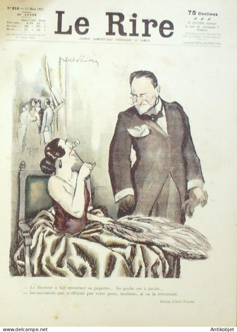 Le Rire 1923-03-17 # 215 Journal humoristique Ed.Originale Cuisine fiscale