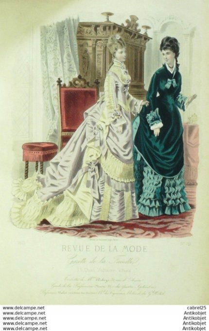 Gravure de mode La Gazette 1898 # 29 Maison Abel Goubaud