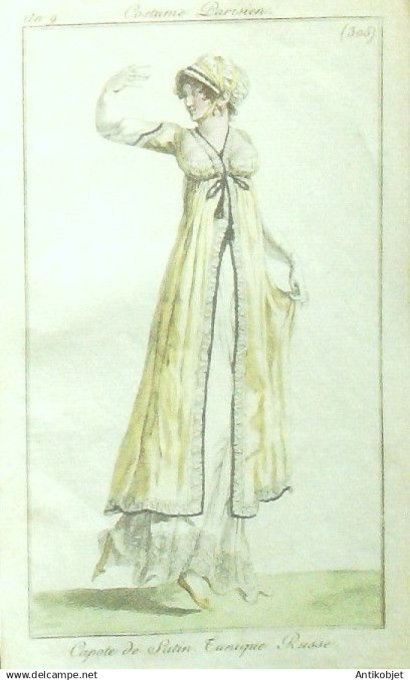 Costume Parisien 1801 an  9 # 305 (eau forte) Tunique Russe capote