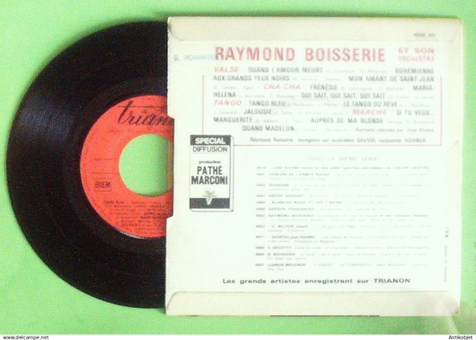 Boisserie Raymond 45T EP Mon amant de St-Jean Tango bleu 1958
