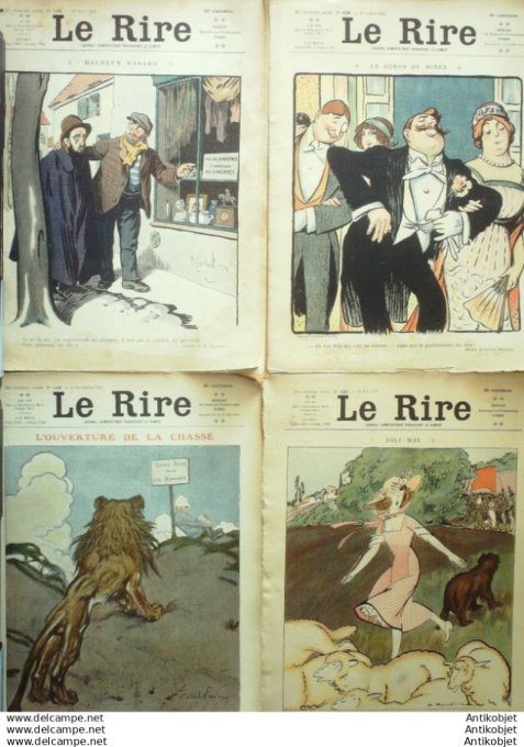 Le Rire 1911 lot 4 revues Gerbault Burret Dabngon Hemard Bils Lissau Fabiano Metivet