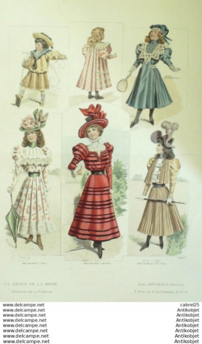 Gravure Mode La Gazette 1897 # 22 (Old Fashion plate)