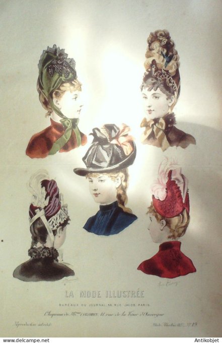 Gravure Mode illustree 1887 # 49 (Old Fashion plate)