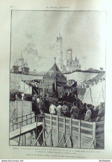 Le Monde illustré 1893 n°1891 Amanvillers (67) Saint-Ail (54) Bellevue (59) Russie Moscou Kodinskoé-