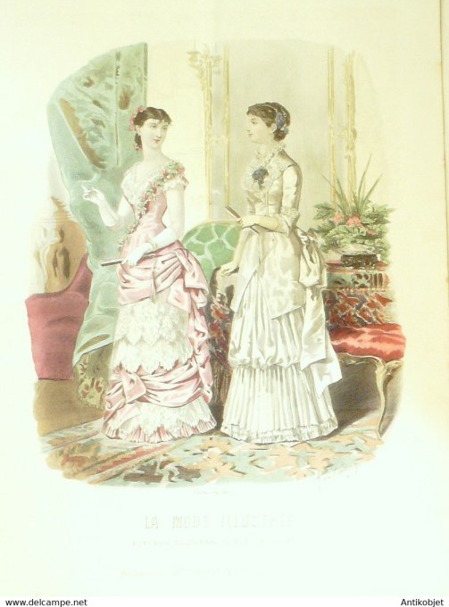 Gravure de mode La Mode illustrée 1881 n°44 (Maison Bréant-Castel)