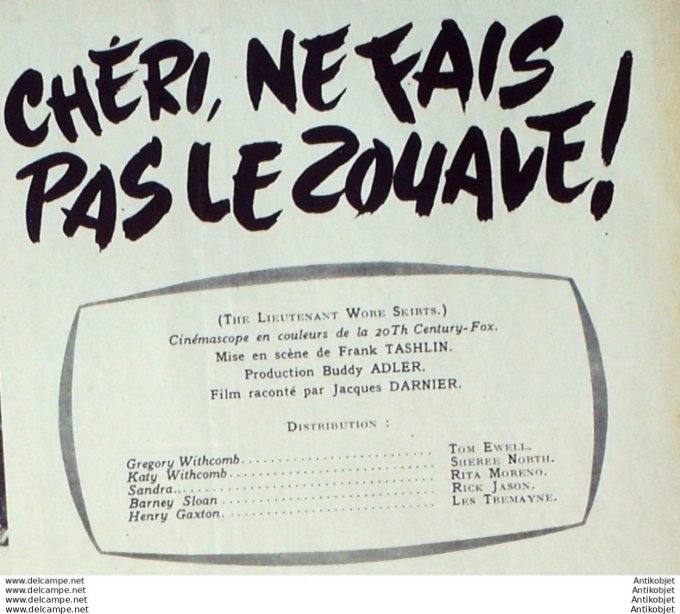 Film complet 590 56-11- 8 Cheri ne fais pas le zouave Tom  Ewell Rick Jason