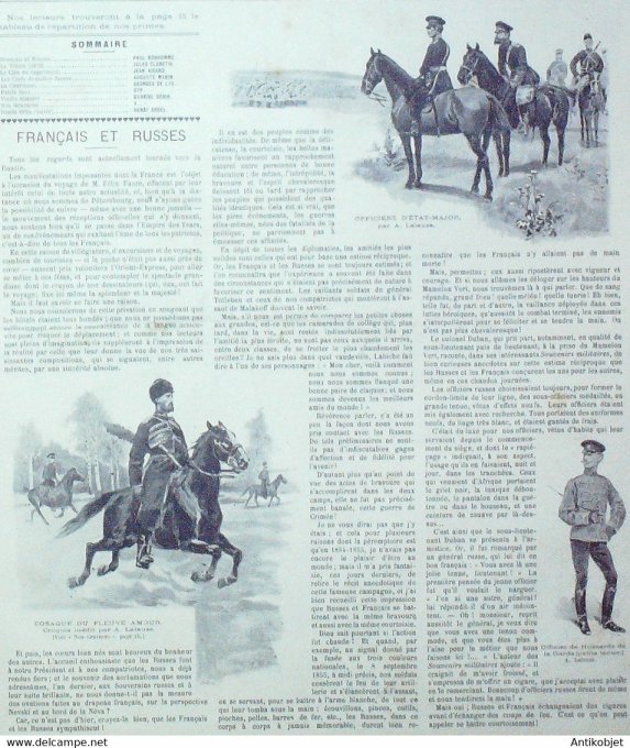 Soleil du Dimanche 1897 n°34 Félix Faure Russie cosaque Cronstadt Péterhof