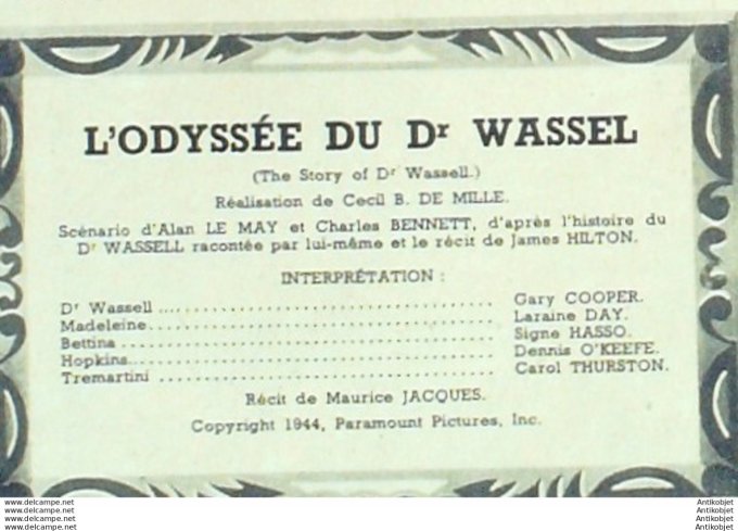 L'odyssée du Dr Wassel Gary Cooper Carol Thurston Dennis O'keefe