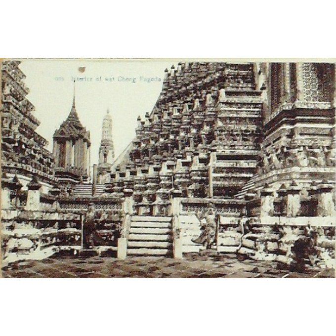 Cpa Cambodge Wat Cheng Interieur De Pagode 1908