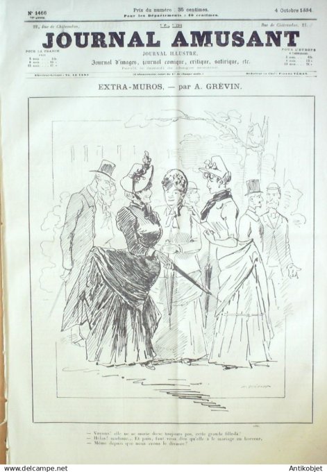 Le Journal Amusant 1884 # 1466 En villegiature a la campagne par Mars