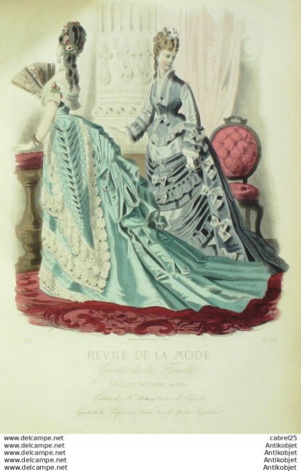 Gravure de mode La Gazette 1898 # 30 Maison Abel Goubaud Maritime