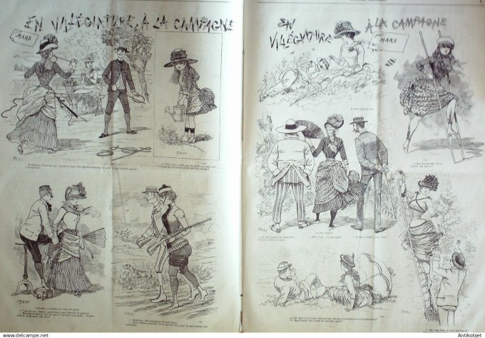 Le Journal Amusant 1884 # 1466 En villegiature a la campagne par Mars