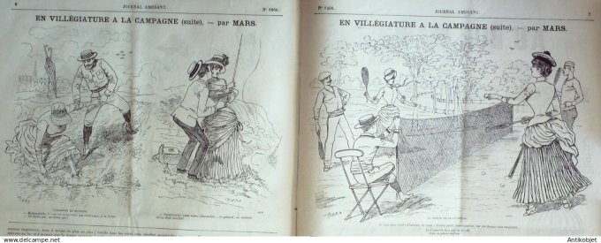 Le Journal Amusant 1884 # 1466 En villegiature a la campagne par Mars