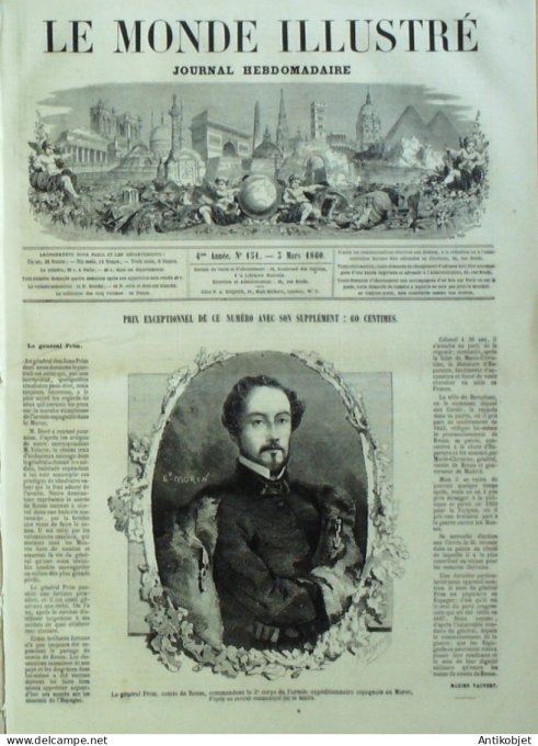 Le Monde illustré 1860 n°151 Maroc Guerre Belgique Anvers Brou (01) Turquie Bachi-Boujouk