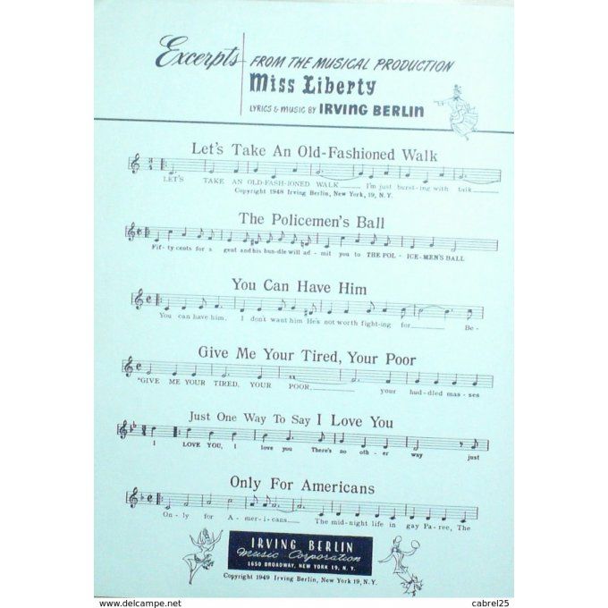 Berlin Irving Miss Liberty Let's Take An Old 1949