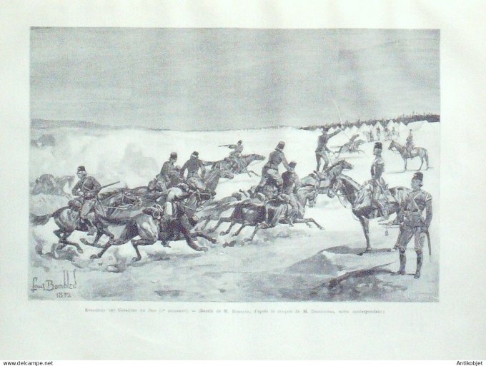 Le Monde illustré 1892 n°1825 Russie Peselnicki Cosaque Dragon Tirailler du Don