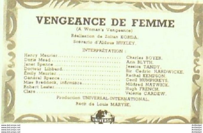 Vengeance de Femme Ann Blyth charles boyer Jessica Tendy