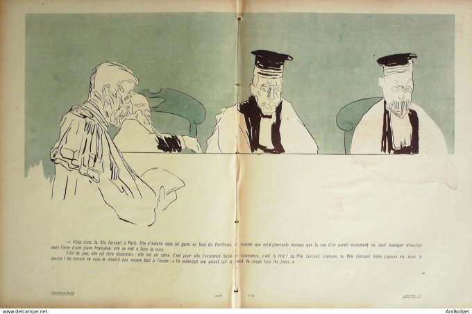 L'Assiette au beurre 1903 # 126 L'appareil défense accusation jury Launay