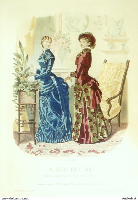 Gravure de mode La Mode illustrée 1881 n°45 (Maison Fladry-Coussinet)