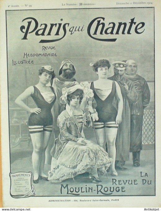 Paris qui chante 1904 n° 99 Moulin rouge Stelly Ginette Leka Saulier Goublier