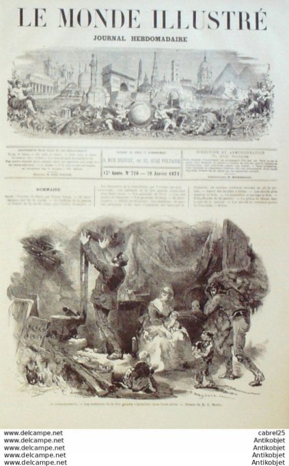 Le Monde illustré 1871 n°720 Montoire Troo (41) Bapaumes (92) Nuits St Georges (21) Mont Valerien (9