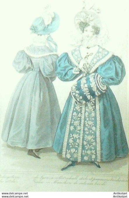 Gravure Mode Costume Parisien 1831 # 2946 (eau forte old Fashion plate