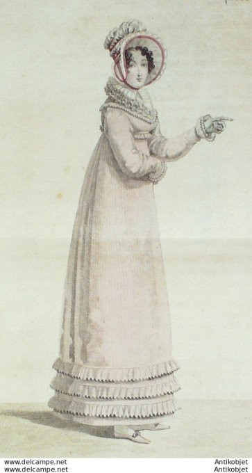 Costume Parisien 1817 # 1653 Chapeau bouillonné volants