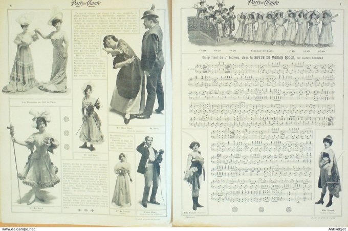 Paris qui chante 1904 #99 Moulin rouge Stelly Ginette Leka Saulier Goublier
