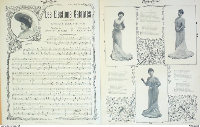 Paris qui chante 1904 n° 99 Moulin rouge Stelly Ginette Leka Saulier Goublier