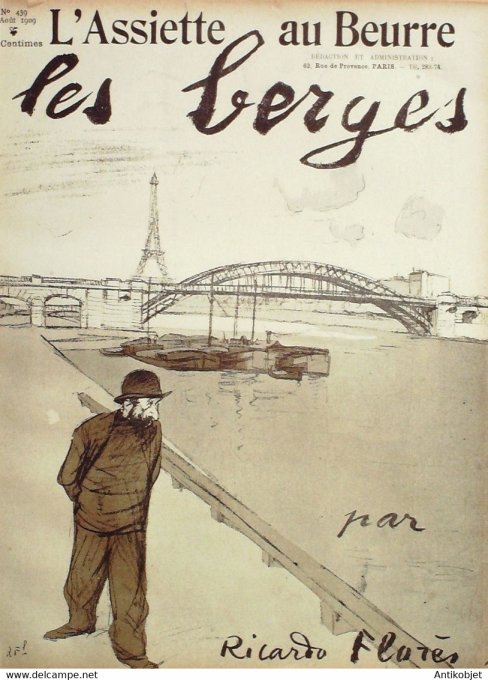 L'Assiette au beurre 1909 n°439 Les Berges Florès Ricardo