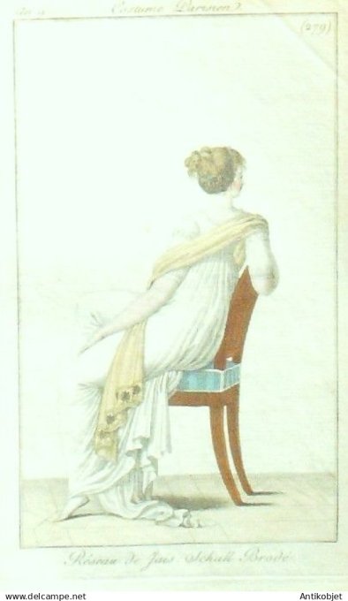 Costume Parisien 1801 an  9 # 279 (eau forte) Réseau de Jais Schall