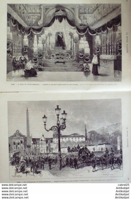 Le Monde illustré 1878 n°1085 Portugal Reine Marie Italie Rome Henry Stanley Victor Emmanuel