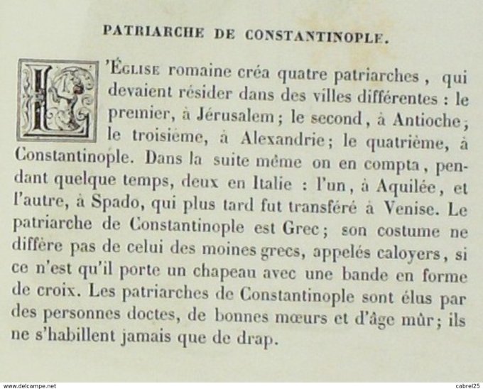 Turquie CONSTANTINOPLE  Patriarche 1859