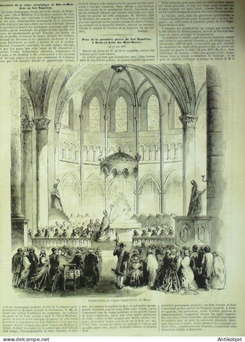 Le Monde illustré 1857 n° 13 Mans (72) Algérie Sik-el-Meddour Souk-el-Arba Toulon (83)