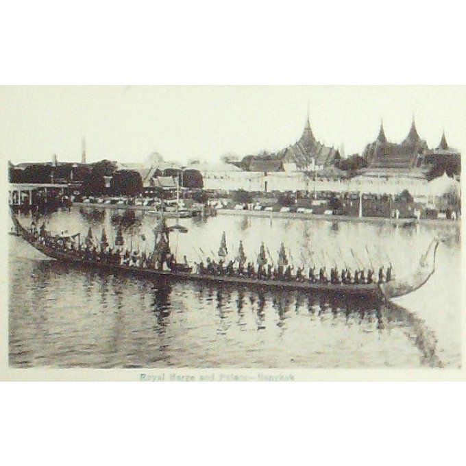 Cpa Thaillande Bangkok Barque Large De Palace 1909