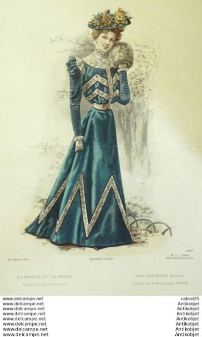 Gravure Mode La Gazette 1898 # 01 (Old Fashion plate)