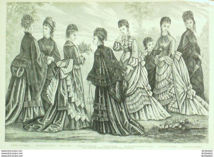 Gravure de mode La Mode illustrée (Maison Fladry)