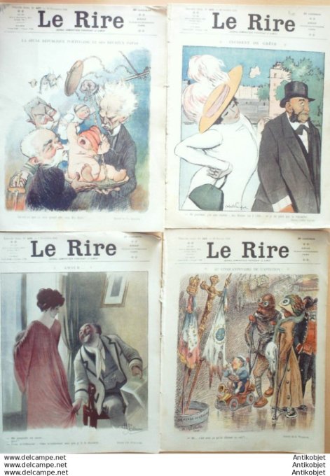 Le Rire 1910 lot 4 revues Villa Leandre Pierlis Mirande Roubille Cadel Martin Dangon