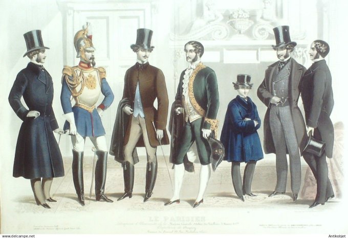 Gravure de Mode originale Le Parisien 1854 # 60 (Maison Desprey)