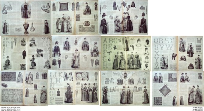 Mode illustree 1889 Lot de 9 journaux