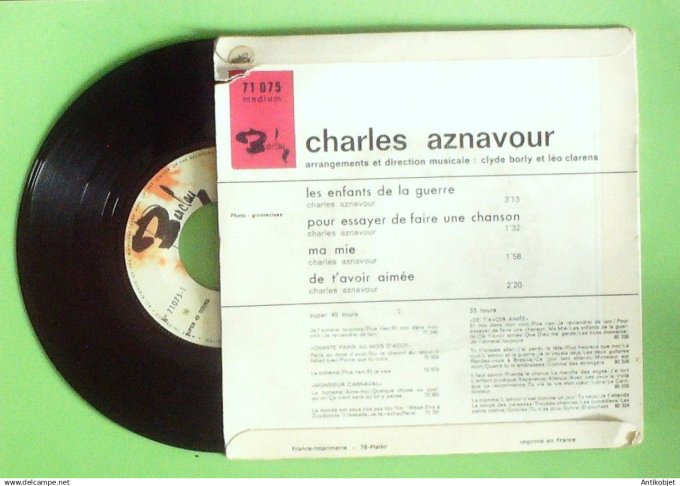 Aznavour Charles 45T EP Les enfants de la guerre 1966
