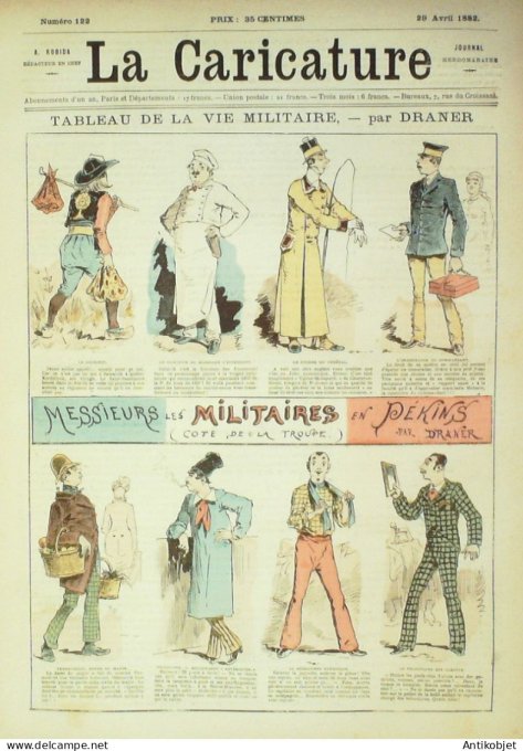 La Caricature 1882 #122 Tableau vie militaire DranerLoys Draner Trock