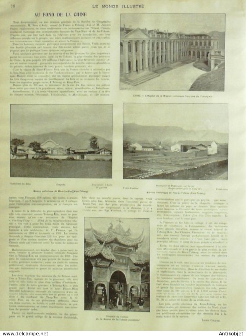 Le Monde illustré 1902 n°2340  Chine Tchong-Kin Mien-Lin-Kien, Houi-Li Tcheou St-Pétersbourg Léon XI