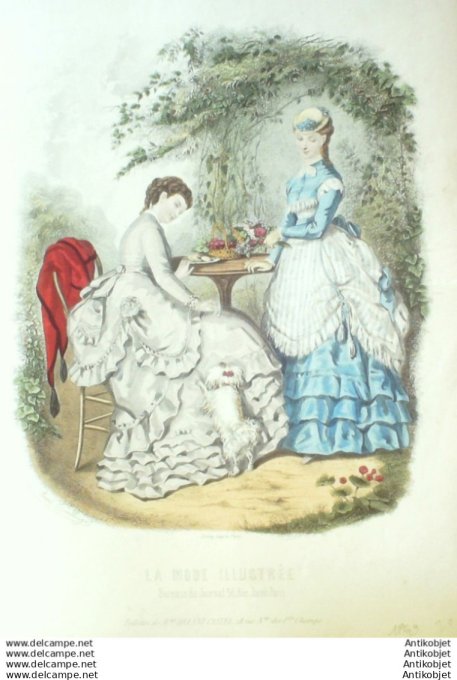 Gravure Mode illustree 1869 # 20 (Old Fashion plate)