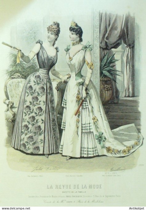 Gravure de mode Revue de la mode Gazette 1889 n°03 (Maison Goubaud)