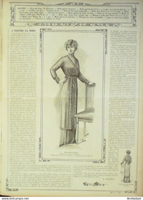 La Mode illustrée journal 1911 n° 48 Toilettes Costumes Passementerie